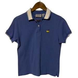 Vintage Masters Collection Ladies Polo Short Sleeve Periwinkle Blue White Trim S